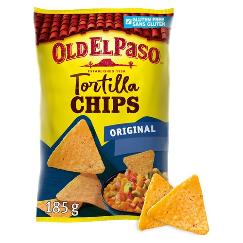 Old El Paso Gluten Free Crunchy Salted Tortilla Chips 185g (Pack of 3)