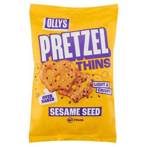 Olly's Pretzel Thins - Multi-Seed Sesame 140g (Pack of 3)