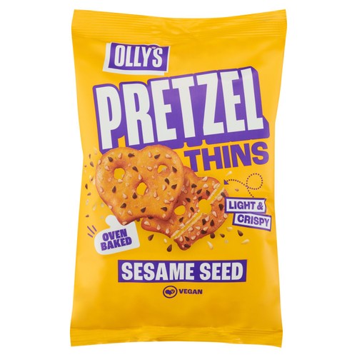 Olly's Pretzel Thins - Multi-Seed Sesame 140g (Pack of 3)