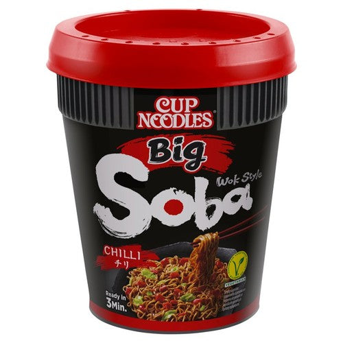 Nissin Soba Big Chilli Instant Noodles Pot 115g (Pack of 2)