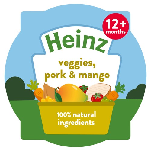 Heinz Veggies, Pork & Mango Baby Food Tray 1+ Year 200g (Pack of 2)