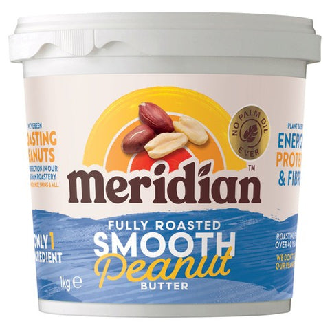 Meridian Smooth Peanut Butter 100% 1kg (Pack of 2)
