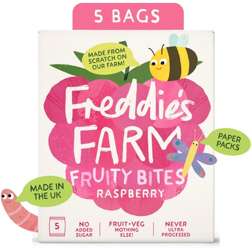 Freddie's Farm Fruity Bites Multipack Raspberry 100g (Pack of 3)