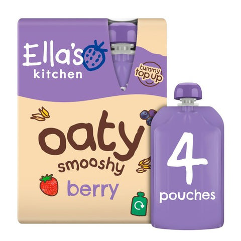 Ella's Kitchen Organic Oaty Berry Food Pouch Multi 12m+ 4 x 90g (Pack 2)