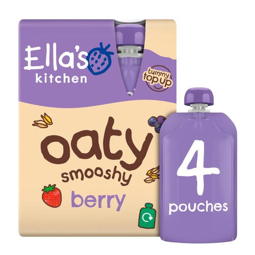 Ella's Kitchen Organic Oaty Berry Food Pouch Multi 12m+ 4 x 90g (Pack 2)