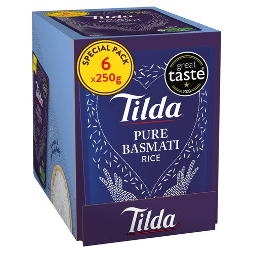 Tilda Microwave Pure Basmati Rice 6 x 250g (Pack of 2)