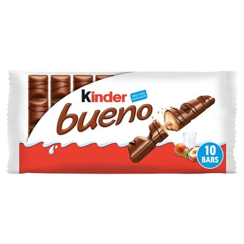Kinder Bueno Milk Chocolate & Hazelnut Bars Multipack 5 x 43g (Pack of 3)