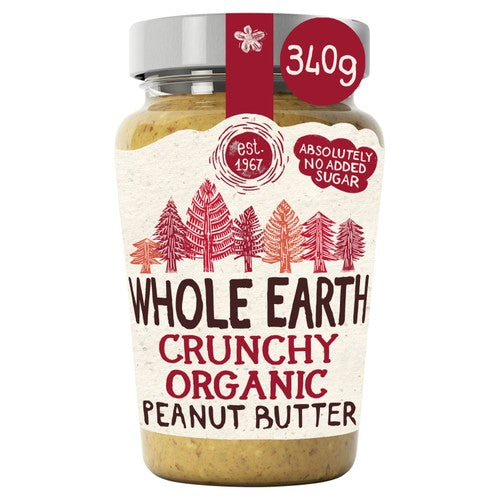 Whole Earth Organic Crunchy Peanut Butter 340g (Pack of 2)
