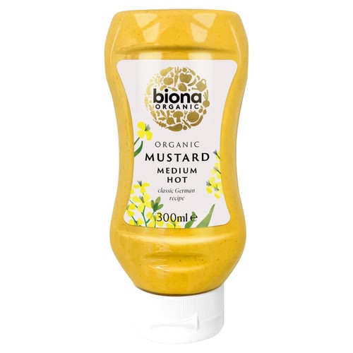 Biona Organic Mustard Squeezy Bottle 300g (Pack of 2)