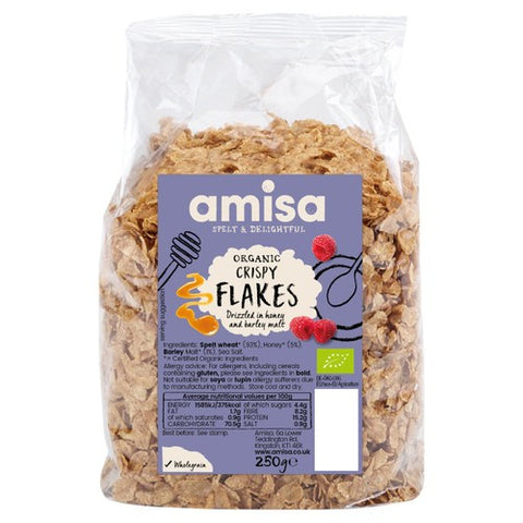Amisa Organic Crispy Spelt Flakes 250g (Pack of 3)