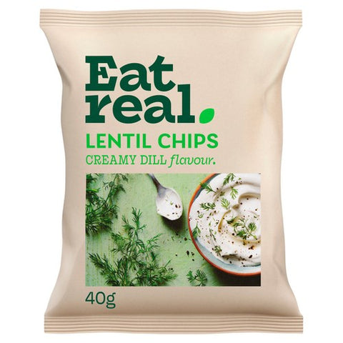 Eat Real Lentil Creamy Dill Chips 40g (Pack of 6)