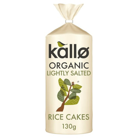 Kallo Organic Thick Slightly Salted Rice Cakes 130g (Pack of 3)