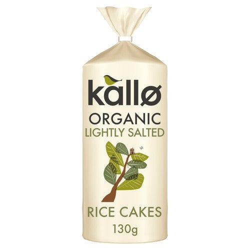 Kallo Organic Thick Slightly Salted Rice Cakes 130g (Pack of 3)