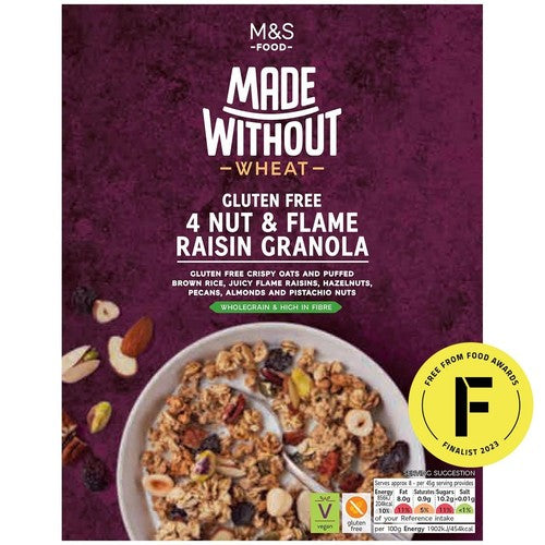 M&S Made Without 4 Nut & Flame Raisin Granola 360g (Pack of 3)