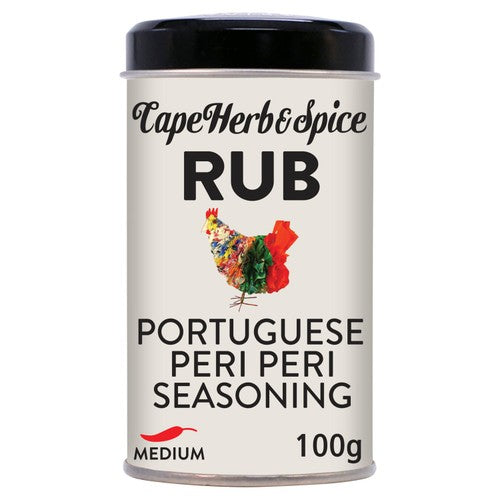Cape Herb & Spice Portuguese Peri Peri Seasoning Rub Tin 100g (Pack of 2)