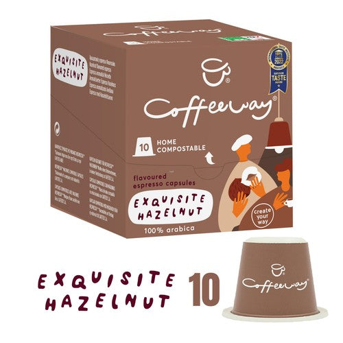 Coffeeway Hazelnut Flavoured Coffee Pods, 10 pods pack (Pack 3)