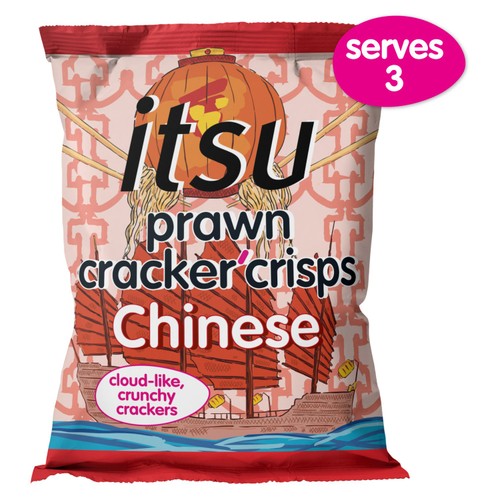 itsu Chinese Hoisin Prawn Cracker Crisps Sharing Bag 60g (Pack of 6)