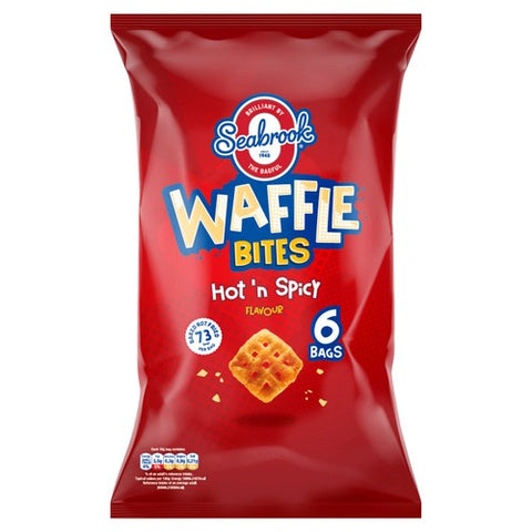 Seabrook Waffle Bites Hot & Spicy 6x16g (Pack of 3)