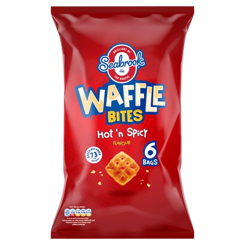 Seabrook Waffle Bites Hot & Spicy 6x16g (Pack of 3)