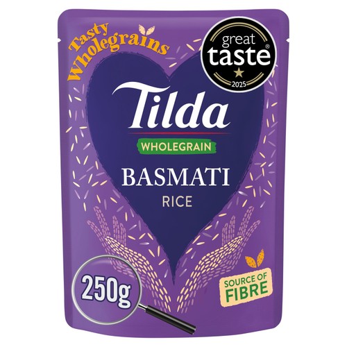 Tilda Microwave Wholegrain Basmati Rice 250g (Pack of 2)