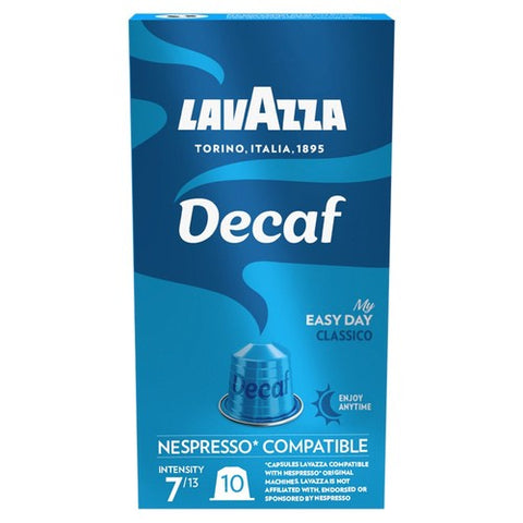 Lavazza Decaf Aluminium Nespresso Compatible Capsules, 10 pods pack (Pack 3)