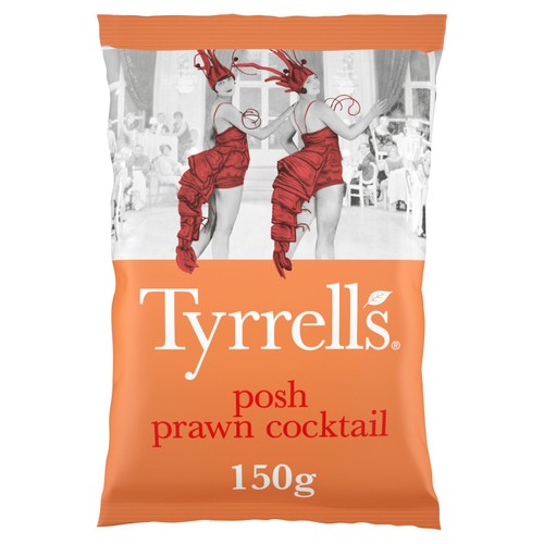 Tyrrells Posh Prawn Cocktail Sharing Crisps 150g (Pack of 3)