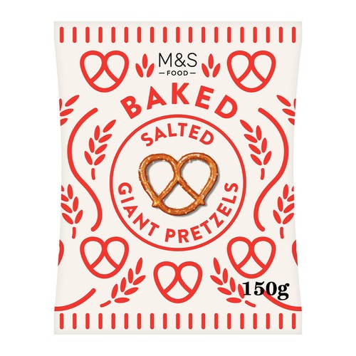 M&S Salted Giant Pretzels 150g (Pack of 3)