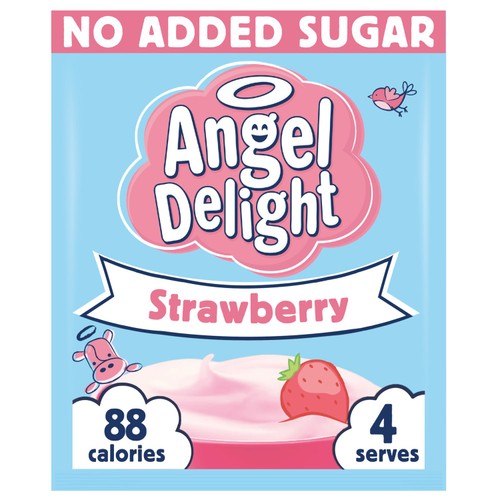 Angel Delight No Added Sugar Strawberry Instant Dessert Mix 47g (Pack of 3)
