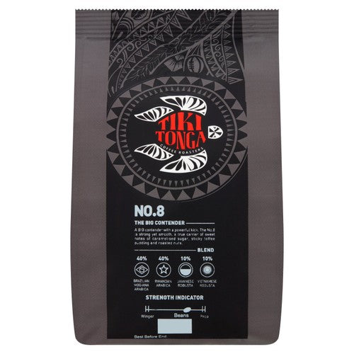 Tiki Tonga Blend No.8 Whole Coffee Beans 227g (Pack of 2)