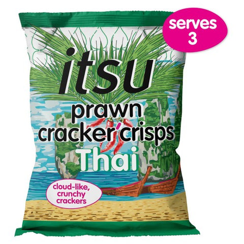 itsu Thai Sweet Chilli Prawn Cracker Crisps Sharing Bag 60g (Pack of 6)