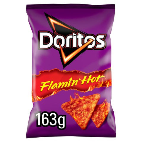 Doritos Extra Flamin' Hot Sharing Bag Crisps 163g (Pack of 3)