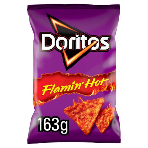 Doritos Extra Flamin' Hot Sharing Bag Crisps 163g (Pack of 3)