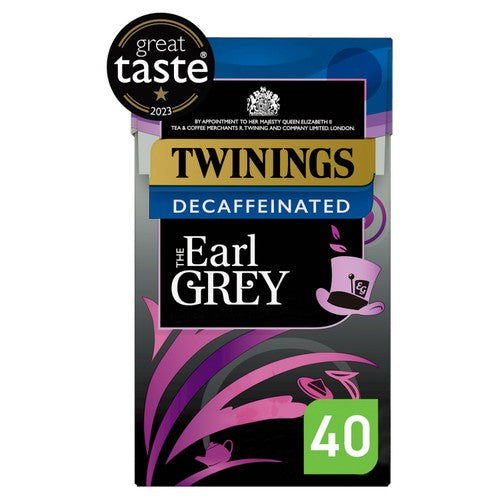 Twinings Decaffeinated Earl Grey Tea 40 Tea Bags 40's (Pack of 2)