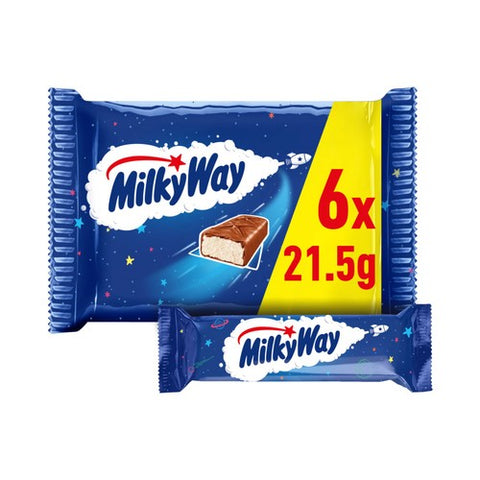 Milky Way Nougat & Milk Chocolate Snack Bars Multipack 6 x 21.5g (Pack of 3)
