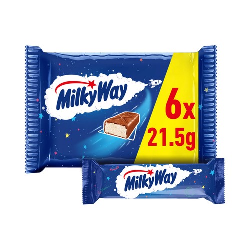 Milky Way Nougat & Milk Chocolate Snack Bars Multipack 6 x 21.5g (Pack of 3)