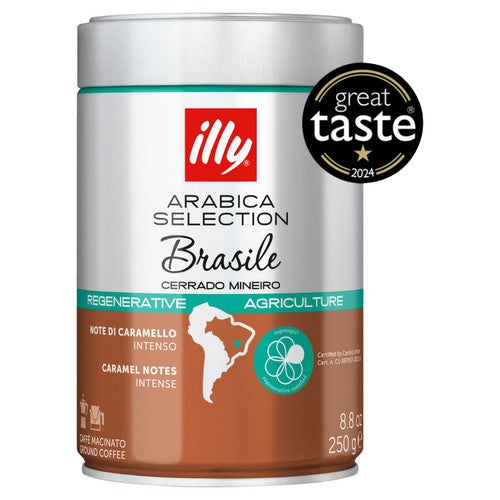 illy Cerrado Mineiro Brazil Ground Coffee - 250g (Pack 2)