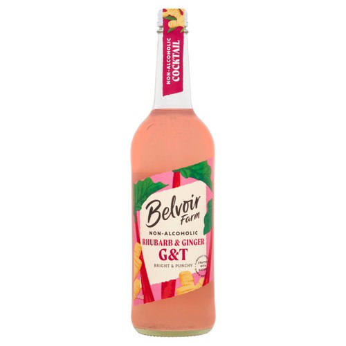 Belvoir Farm Non Alcoholic Rhubarb & Ginger G&T 750ml (Pack of 2)