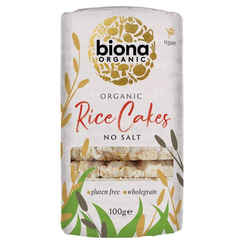 Biona Organic Rice Cakes No Salt 100g (Pack of 6)
