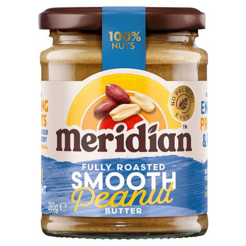 Meridian Natural Peanut Butter Smooth No Salt 280g (Pack of 2)