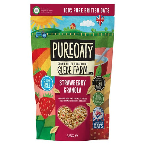 Glebe Farm Gluten Free Strawberry Oat Granola Crisp 325g (Pack of 3)