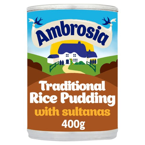 Ambrosia Traditional Rice Pudding Sultanas & Nutmeg 400g (Pack of 2)
