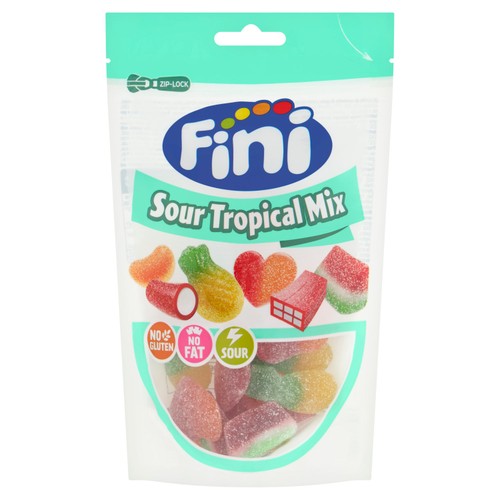 Fini Sour Tropical Mix Gummy Jellies Fruit Flavoured Candies 150g (Pack 6)