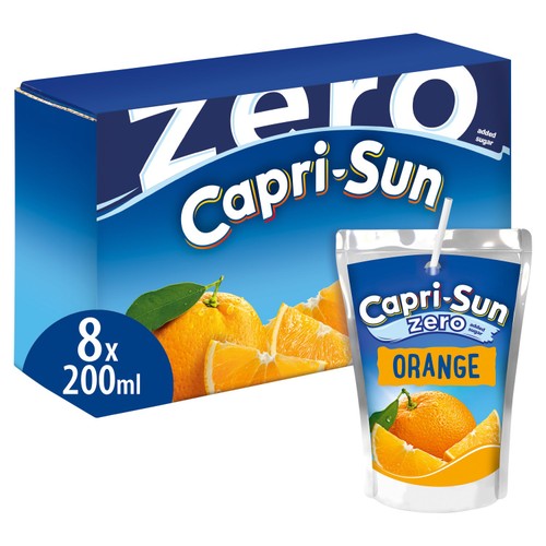 Capri Sun Orange Zero 8 x 200ml (Pack of 2)