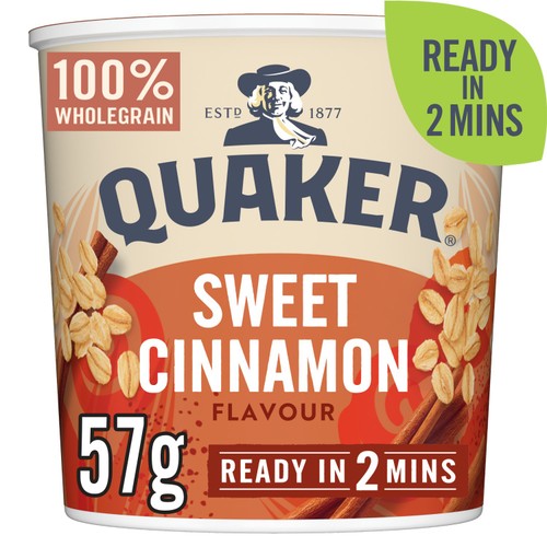 Quaker Oat So Simple Sweet Cinnamon Porridge Cereal Pot 57g (Pack of 3)
