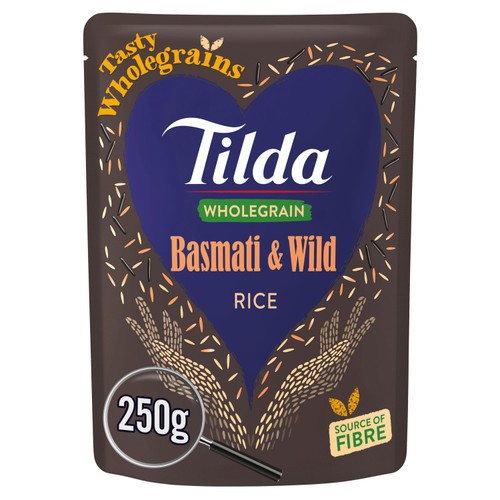 Tilda Microwave Wholegrain Basmati & Wild Rice 250g (Pack of 2)