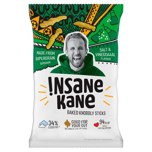 Insane Grain Salt & Vinegar - Baked Knobbly Sticks 80g (Pack of 6)