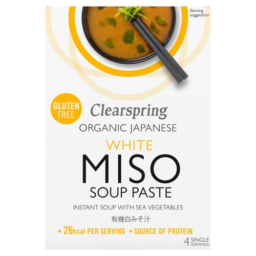Clearspring Organic Japanese White Miso Instant Soup Paste 4 x 15g (Pack of 2)