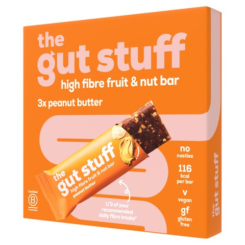 The Gut Stuff Peanut Butter Bars 3 x 35g (Pack of 3)