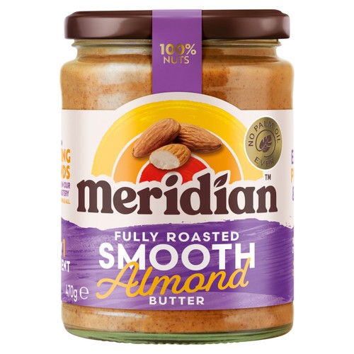Meridian Smooth Almond Butter 100% 470g (Pack of 2)