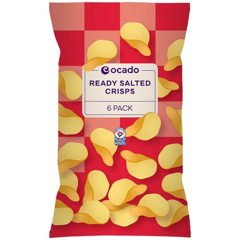 Ocado Ready Salted Crisps Multipack 6 x 25g (Pack of 3)